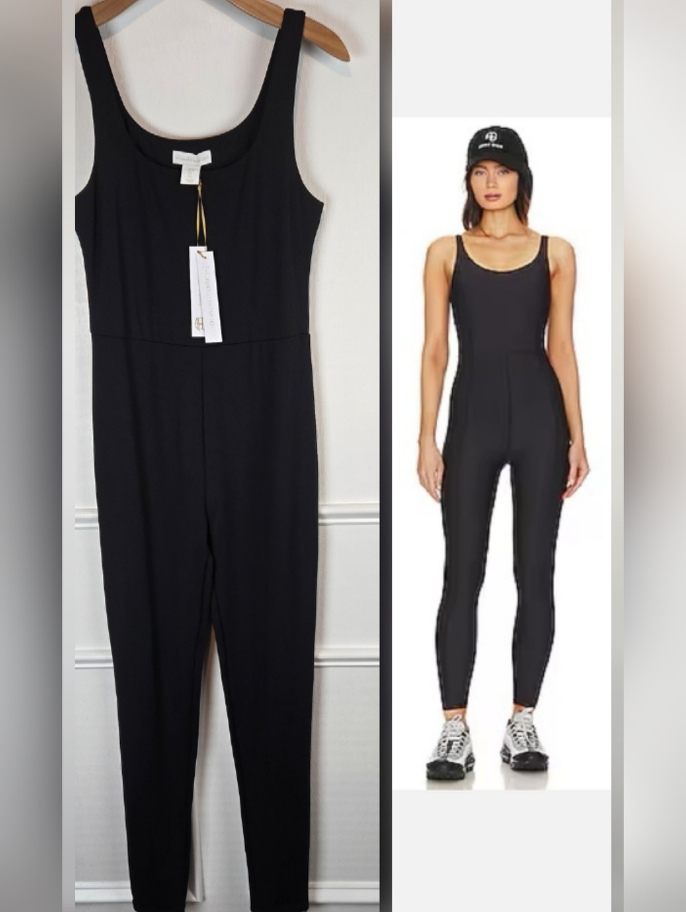 NWT House Of Harlow 1960 Scoop-Neck Jumpsuit Catsuit Black Size Large